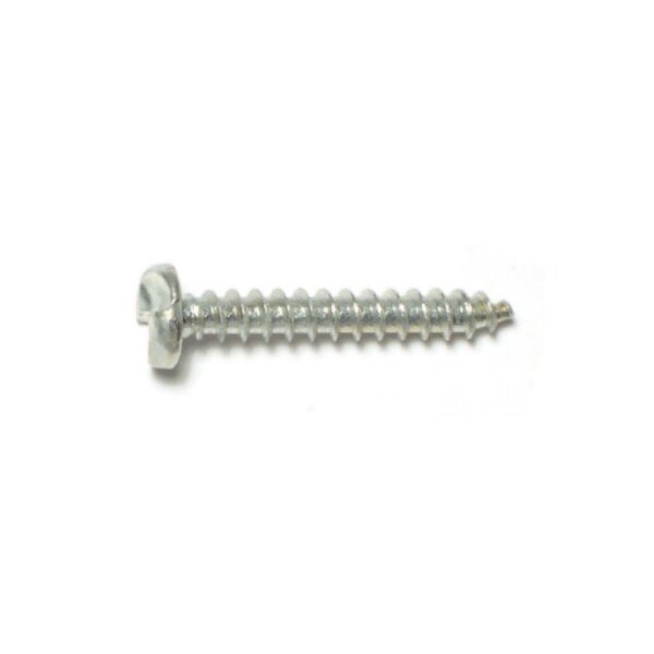 Sheet Metal Screw, #10 x 1-1/4 in, Zinc Plated Steel Pan Head Slotted Drive, 100 PK